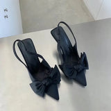 Sexy Schmetterling Damenschuhe Bowknot Pumps Schleife Spitzschuh High Heel Elegante Sandalen Flacher Mund Stiletto 2023 Knöchel Stape