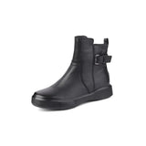 2024 New Retro Boots for Women Autumn Winter Women's Shoes PU Leather Casual Flat Ankle Boots Female Platform Short Boots