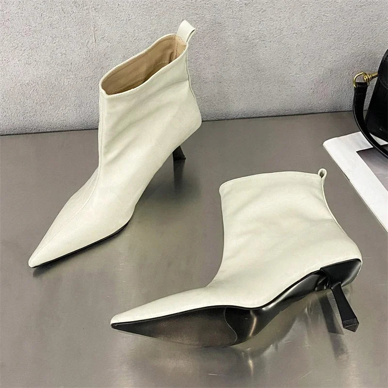 Eilyken New Fashion Pointed Toe Ankle Boots Women Wedding Party Shoes Winter Autumn Slim Short Ladies Booties