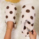 Women House Carpet Slippers Winter Cozy Fuzzy Soft Soles Shoes Love-Heart Indoor Silent Lightweight Living Room Cotton Sandals