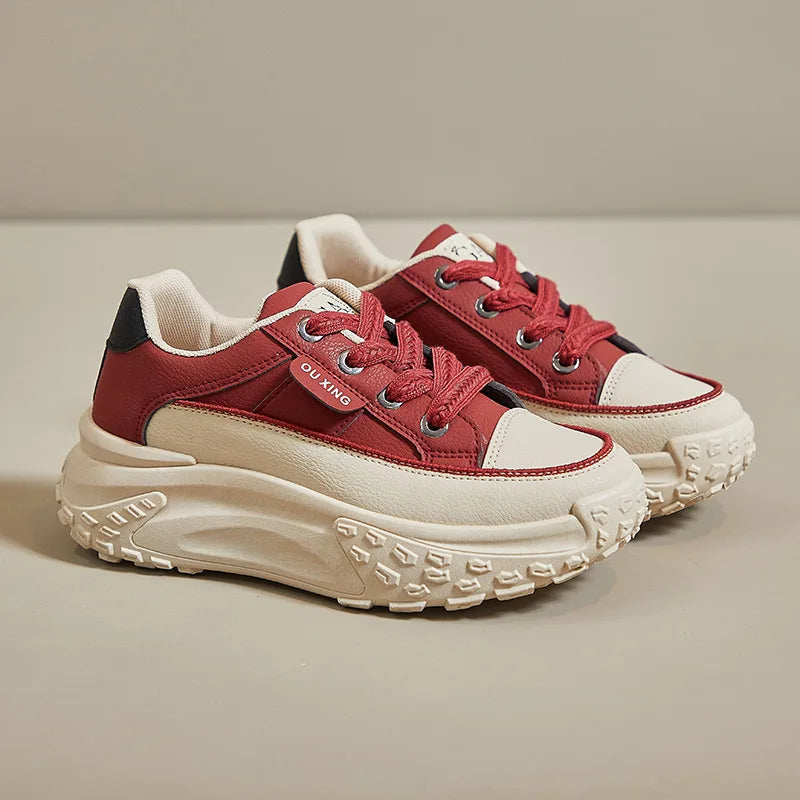 2024 New Model Shoes for Women Wear-resistant and Anti-slip Casual Sports Shoes Thick Sole Adds Height Vulcanized Casual Shoes
