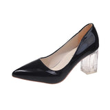High Heels Women Lady Orange Leather Pumps Female Wedding Green Transparent Shoes women shoes