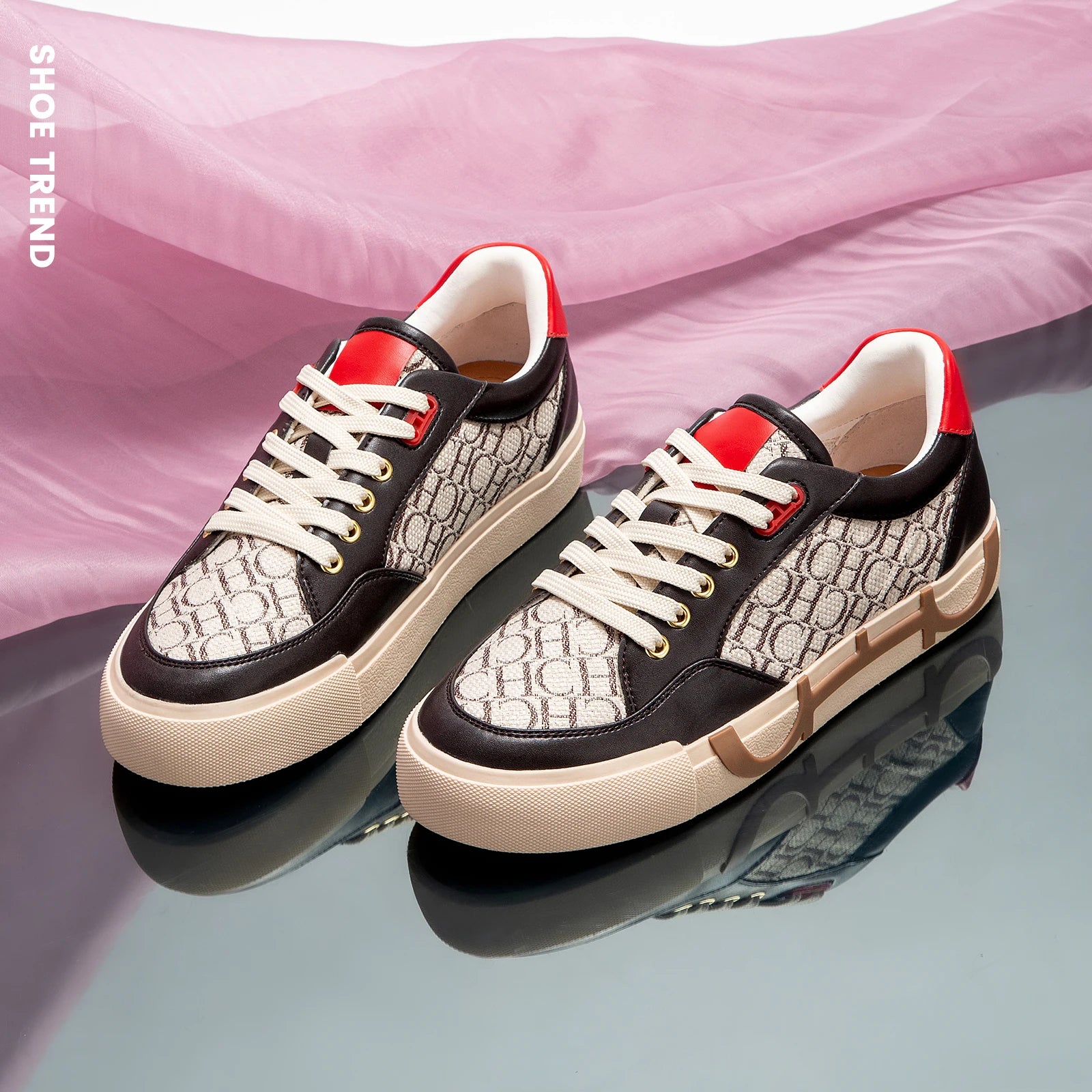 Colour Blocking Design Fashion Simple New Women's Casual Shoes Comfortable and Versatile Classic Letter Printing