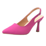 Summer High Heeled Sandals Pointed High Heeled Hollow Women's Shoes Buckle Fashion Rose Orange High Heeled Sandals