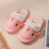Winter-Haifisch-Hausschuhe, Paar, herausnehmbares Futter, warm, süße Damen-Haifisch-Slides, Plüsch-Baumwoll-Flip-Flops, Herren, Indoor-Baumwoll-Flachschuhe