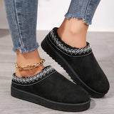 Bottes de neige 2024 pour femmes, chaudes, en cachemire, semelles épaisses, sans talon, demi-pantoufles, chaussures en coton, bottes chaudes en cachemire