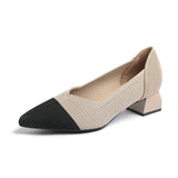 Chaussures à talons hauts pour femmes, pointures 42/43, tendance, pointues, antidérapantes, semelles en caoutchouc, tricotées et respirantes, nouvelle collection 2025