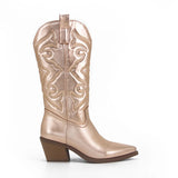Bottes Western Cowgirl Vintage Automne Hiver Neuves à Talons Épais Bottes de Cowboy Mi-Mollet Femme Chaussures Décontractées Pour Femme