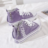Chaussures montantes en toile Design Sense, nouvelles chaussures polyvalentes d'automne 2023, chaussures simples à fermeture éclair latérale pour femmes, chaussures de créateur pour femmes