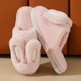 Women Cotton Slippers 2024 Winter Plush Cute Rabbit Comfortable Anti Slip Home Indoor Floor Warm Cartoon Slippers Chanclas Mujer