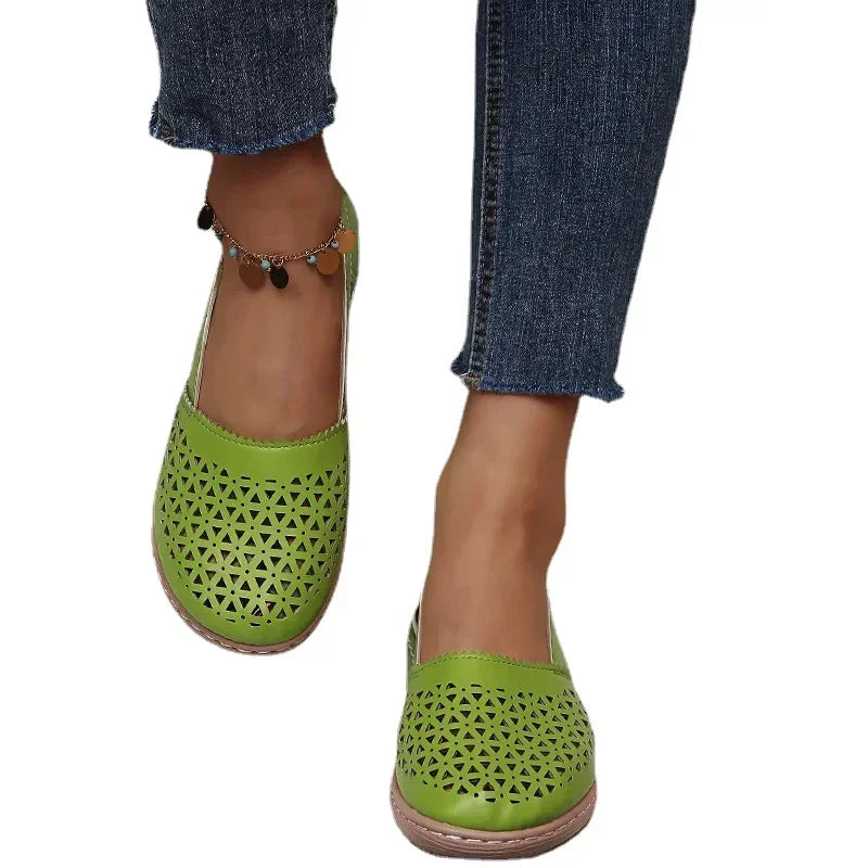 European and American Women's Shoes Round Toe Wedge Heel Large Flat Bottom Women's Sandals  zapatos de mujer 2024