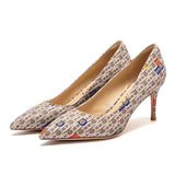 CHCH Women's High Heels Autumn New Fabric Pointed Business Women's Shoes 7cm