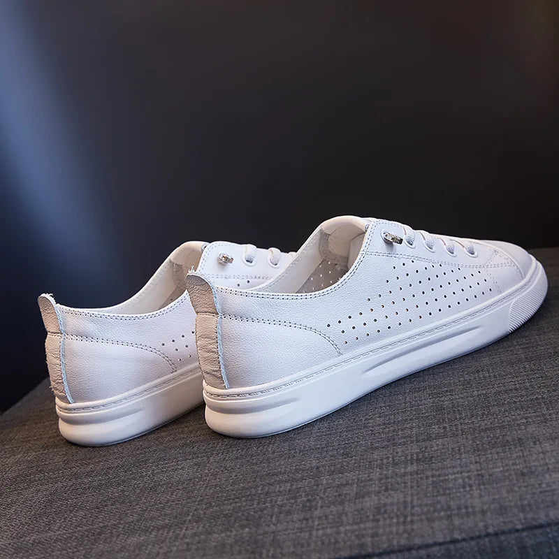 Comemore Spring High Top Spring Vulcanized Flat Shoes Female Fashion Ladies Sports Casual White Genuine Leather Women Sneakers