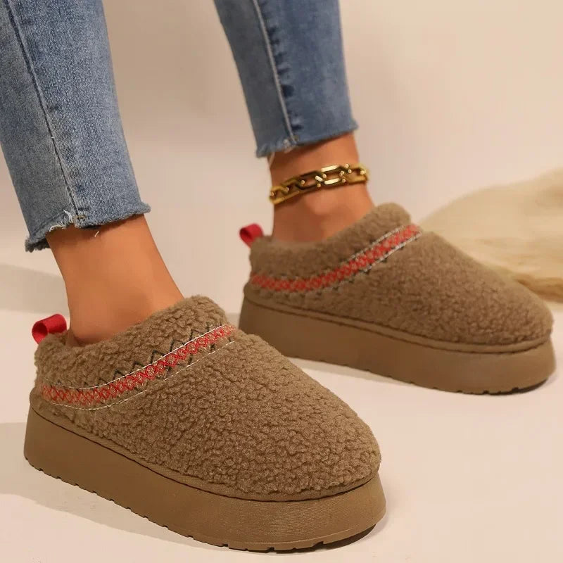 Women's Boots 2024 New Winter Plush Thick-soled Boots Casual Cotton Shoes Women's Short Plush Warm Flat-soled Cotton Boots Women