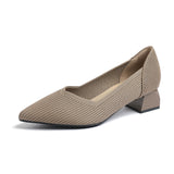 Chaussures à talons hauts pour femmes, pointures 42/43, tendance, pointues, antidérapantes, semelles en caoutchouc, tricotées et respirantes, nouvelle collection 2025