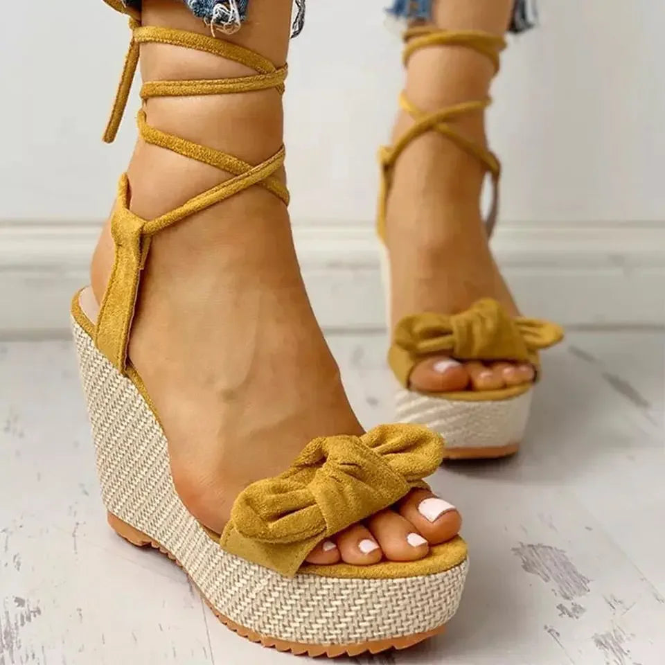 Women's Summer Sandals Woman Wedges Platform Shoes Female Lace Ladies Fashion Elegant Slippers Clog Sandalias Mujer Verano 2022