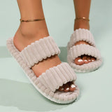 Women's Bow knot Slippers Four Seasons Home Shoes Indoor Corduroy Soft Leisure Comfortable Living Room Non slip Flip flop ﻿