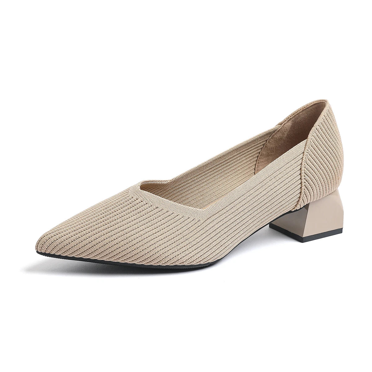 Chaussures à talons hauts pour femmes, pointures 42/43, tendance, pointues, antidérapantes, semelles en caoutchouc, tricotées et respirantes, nouvelle collection 2025