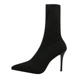 Sexy Sock Boots Knitting Stretch Boots High Heels for Women Fashion Shoes 2024 Spring Autumn Ankle Boots Female Size 42