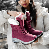 Moipheng Women Boots Winter Keep Warm Quality Mid-Calf Snow Boots Ladies Lace-up Comfortable Waterproof Booties Chaussures Femme