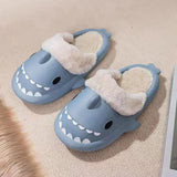 Winter-Haifisch-Hausschuhe, Paar, herausnehmbares Futter, warm, süße Damen-Haifisch-Slides, Plüsch-Baumwoll-Flip-Flops, Herren, Indoor-Baumwoll-Flachschuhe