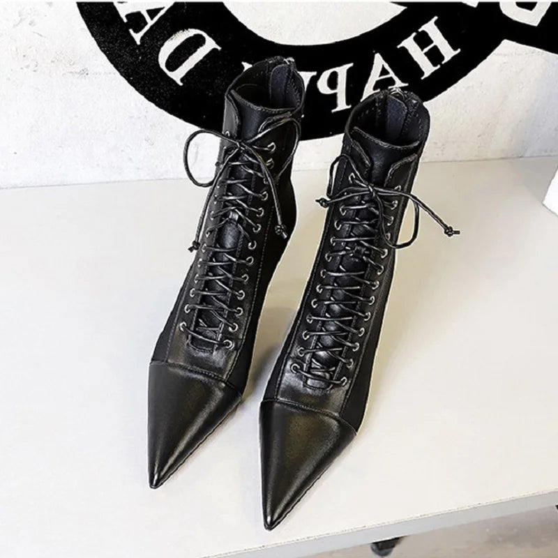 BIGTREE 2025 New Winter  Women Shoes Sexy Women Ankle Boots Pointed Toe Stiletto High Heel Boots Plus Size 42 43