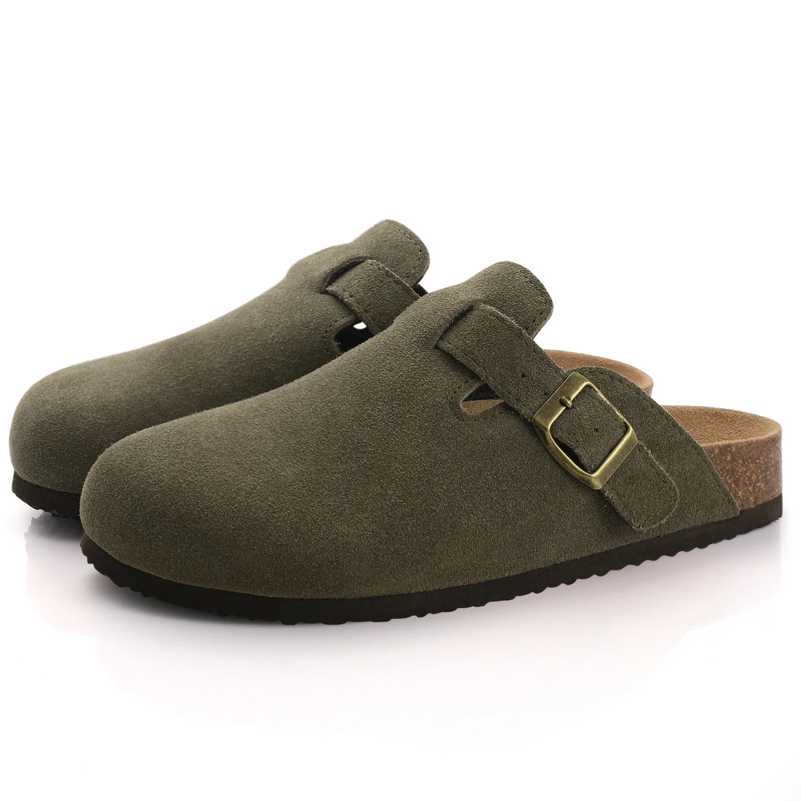 Litfun Sabots classiques en liège pour femmes et hommes Mules à semelle intérieure en liège pour hommes Chaussons de plage confortables Chaussures à enfiler Sandales de soirée