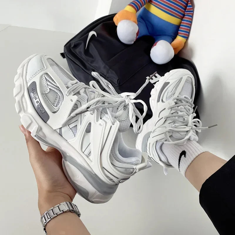 Fashion Women Tennis Trend Fashion Woman Chunky Sneakers Pink Casual Tenis Thick Bottom Women Men Sneaker 2024 Platform Shoes