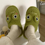 2021 Winter Women Slipper Indoor Home Antiskid Cotton Slippers Frog Cartoon Cute Soft Bottom Warm Open Toe Plush Slippers Man