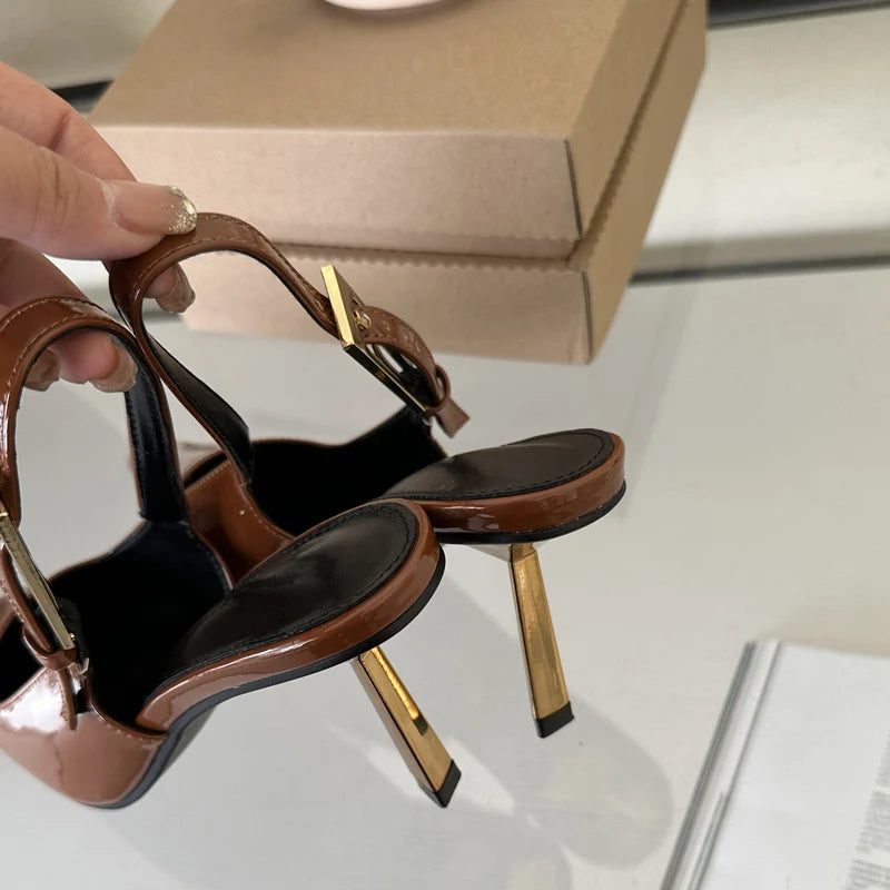 Eilyken 2024 New Design Thin High Heels Pointed Toe Women Pumps Street Style Banquet Buckle Strap Party Slingbacks Female Shoes