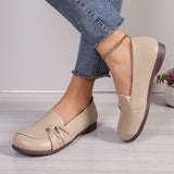 New Summer Women Flat Shoes Comfort Non-slip Soft Oxford Solid Color Mom's Shoes New Fashion Leather Flat Footwear
