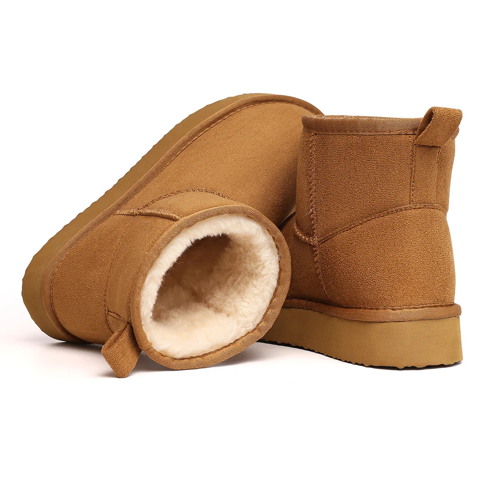 Bebealy Winter Platform Mini Snow Boots Women's Classic Short Boot Outdoor Warm Waterproof Boots Indoor House Women Snow Boots