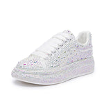 Baskets de créateur pour femmes 2023, nouvelles chaussures vulcanisées à strass brillants pour femmes, chaussures décontractées à plateforme tendance pour l'automne