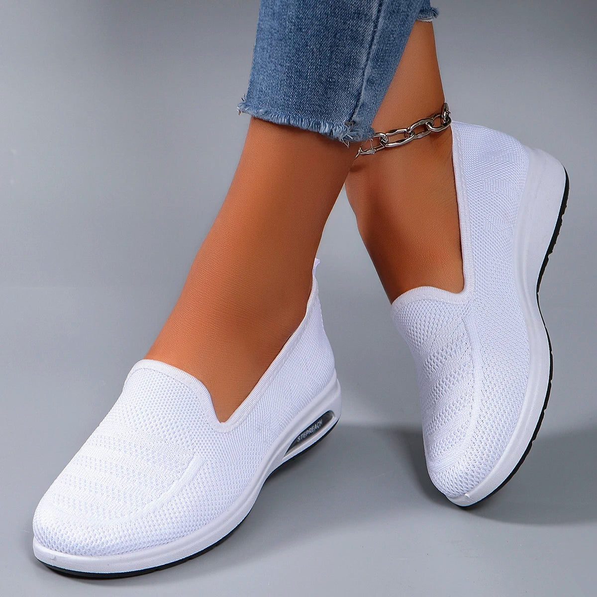 Spring new women's sports shoes, fashionable, breathable, lightweight, non-slip, wear-resistant, casual sports shoes, flat shoes
