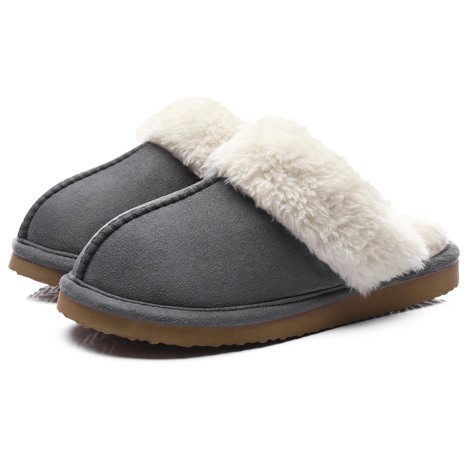 Litfun Winter Fur Women Slippers Fashion Fluffy Fur Slippers Furry Fuzzy House Slippers Indoor Warm Bedroom Comfy Plush Slippers