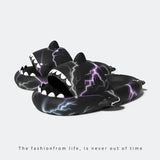 Christmas Halloween Shark Slippers Men's Women‘s Dark Flip-Flops Couples Festival Slides Adults Shoes