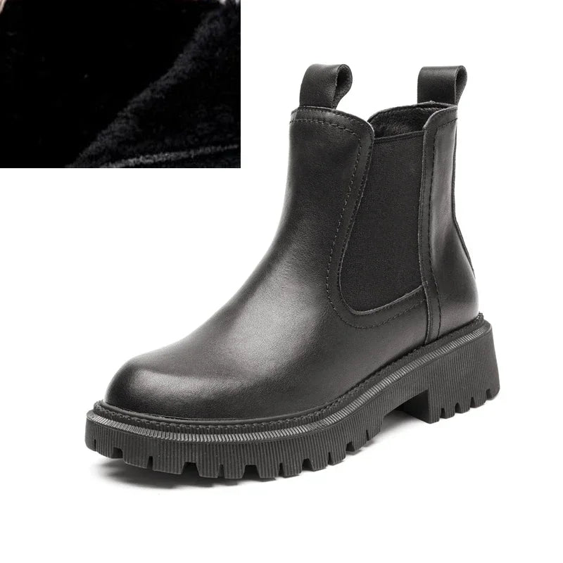 BRANGDY 2024 Women's Chelsea Boots pu Leather New Autumn Winter Fashion Women's Ankle Boots Retro Marton Boots Ladies  WHSLE MTO