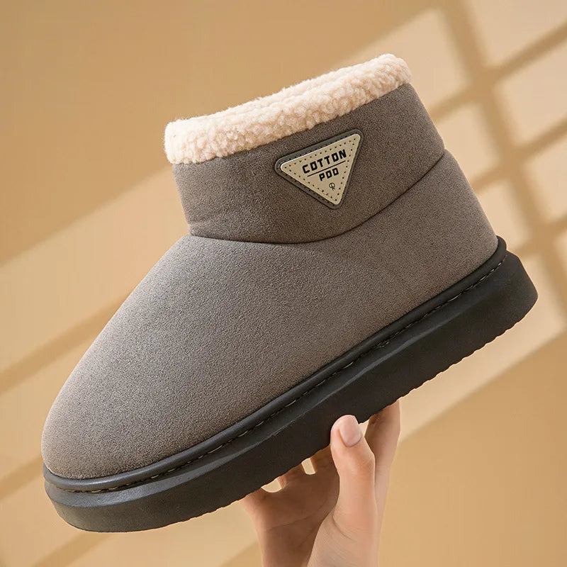Evshine Winterfell-Schneestiefel für Damen, flauschig, warm, mit Plüsch gefüttert, Baumwollstiefel, weich, gemütlich, lässig, flauschig, Schneestiefel