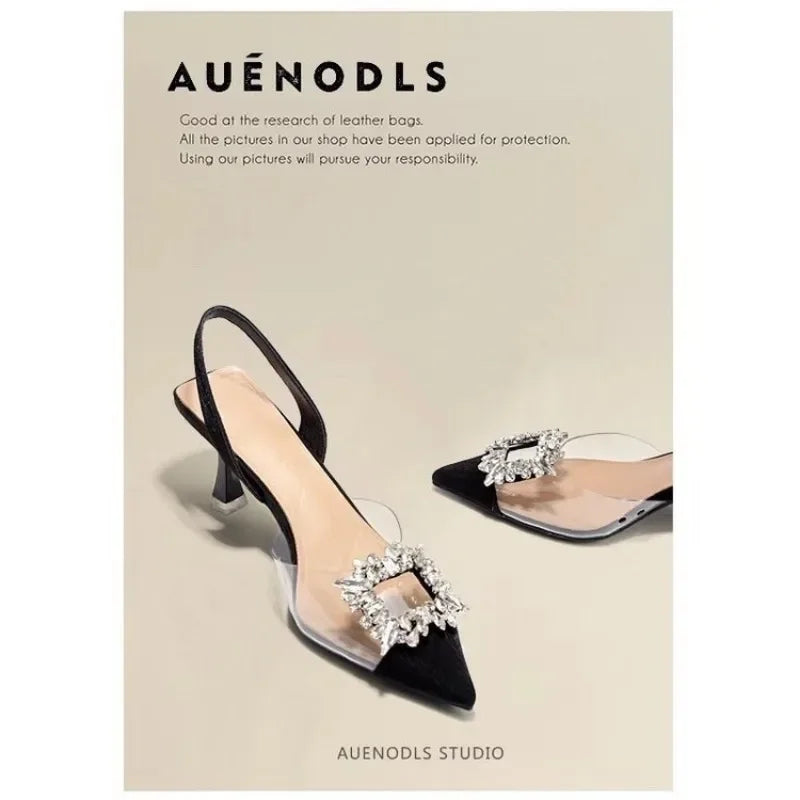 Women's High Heels Pumps Spring Summer Autumn Fashion New Sexy Banquet Comfortable Crystal Transparent Solid Color Pointed Toe
