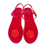Women's Sandals Summer Hot Selling Shoes Woman 2024 Trend Flat  Fashion Sweet Camellia Fruit Soft Bottomo Jelly Sandals