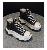 Women  The New  Platform Sneakers Black Shoes Spring Autumn Genuine Leather Trainers Keep Warm Fashion Boots Winter Booties