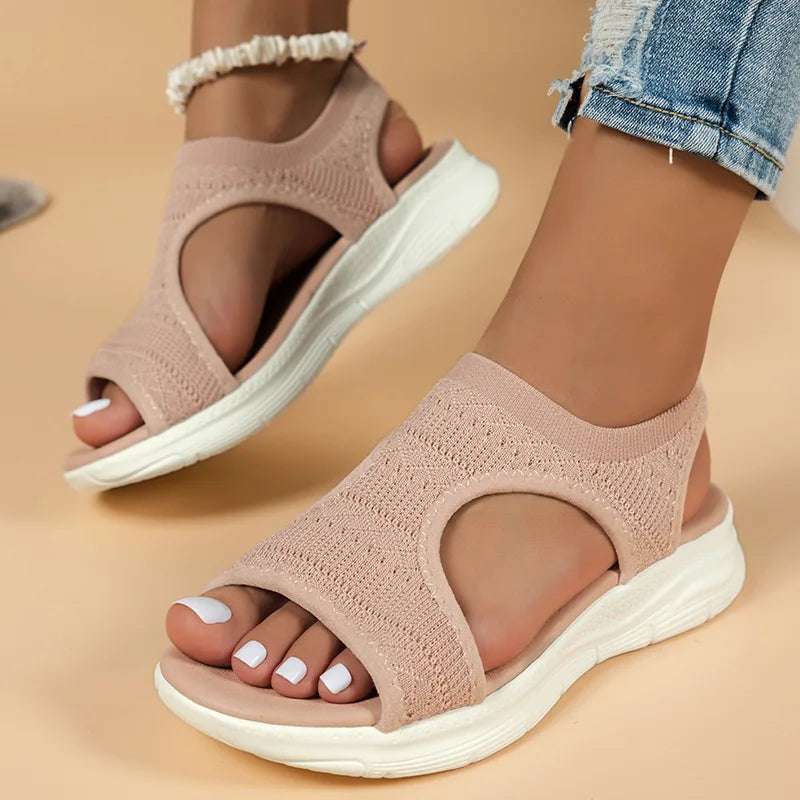 Women Summer Shoes 2024 New Mesh Fish Platform Sandals Women's Open Toe Wedge Sandals Ladies Light Casual Shoes Zapatillas Muje
