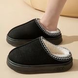 Plattform Flauschige Hausschuhe Frauen Haus Wohnungen Mode Plüsch Winter Designer Schuhe Damen Hause Elegante Casual Schuhe Große Größe