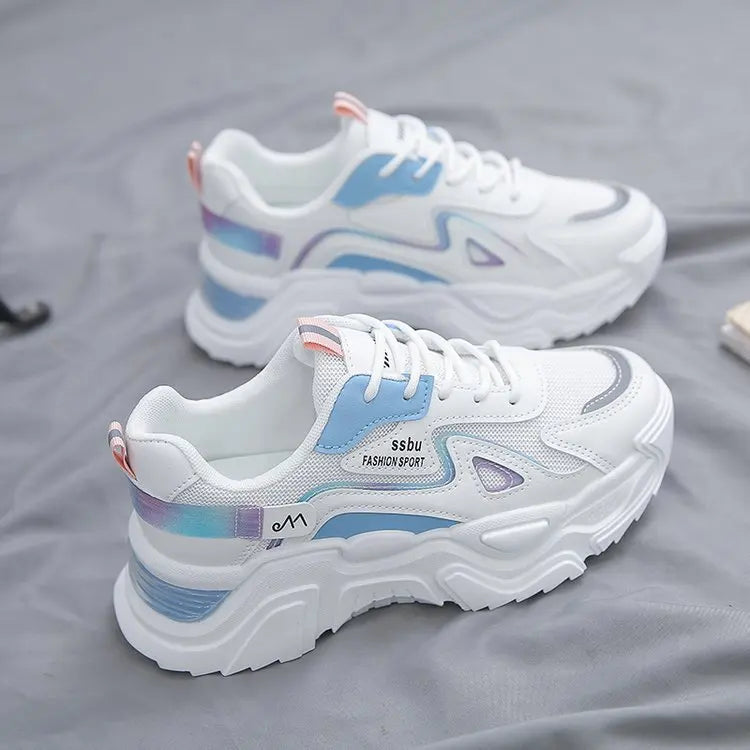 Sneakers Women Platform Hollow-out Breathable Flat Shoes Woman Shoes Green Casual Trainers Ladies Chunky Sneakers Women Shoes