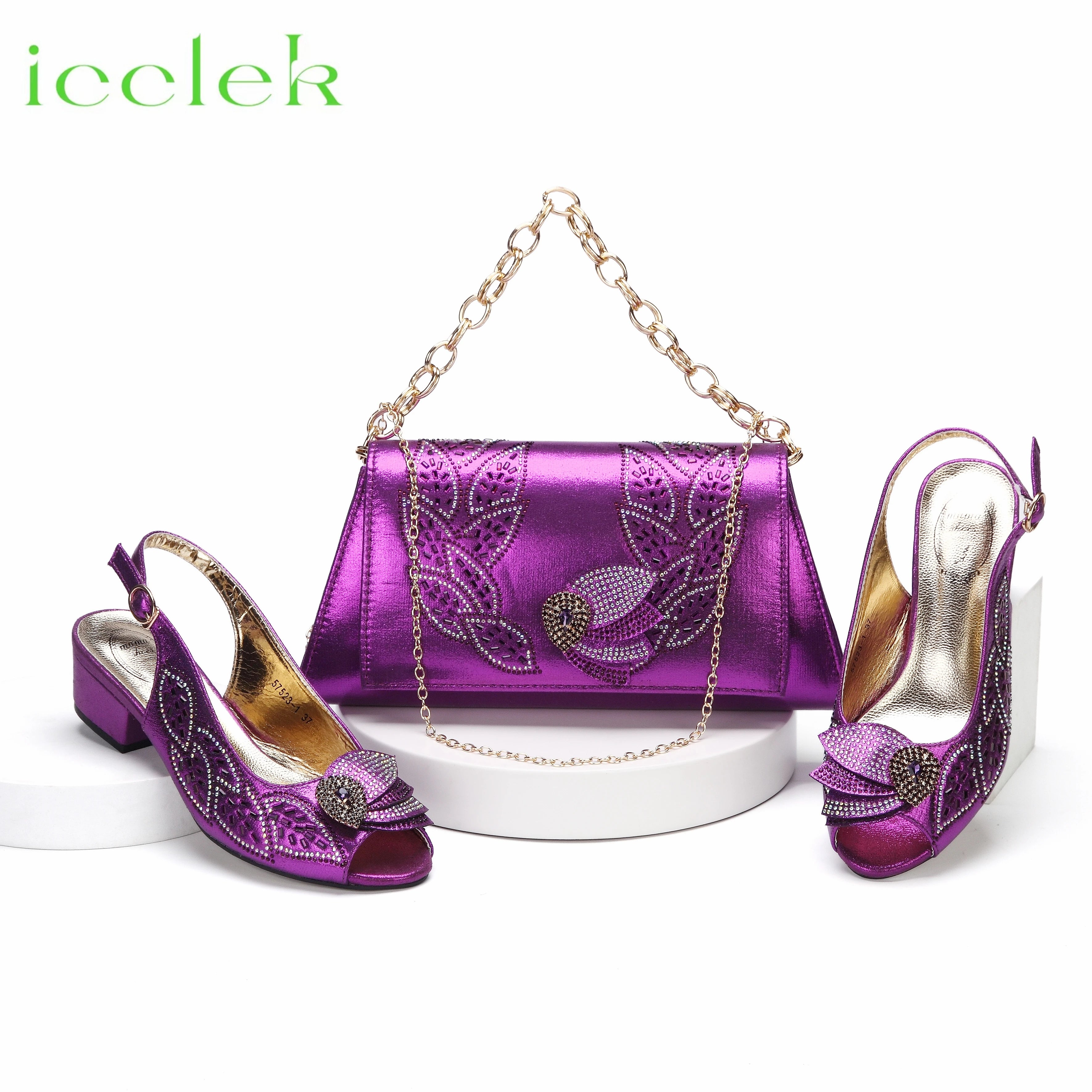 2023 Hot Selling Royal Blue Peep Toe Ladies Sandals Shoes Matching Bag Set For Nigeran Women Wedding Party Pump