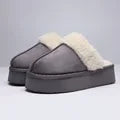 Kidmi Women's Platform Fuzzy Slippers Memory Foam Slippers Fluffy Winter House Shoes Indoor and Outdoor Antiskid Women Slippers