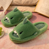 Bebealy Women Shark Slippers Plush Slippers Winter Fluffy Home Cloud Slippers Unisex Indoor Non-slip Warm Cotton Slippers 2023