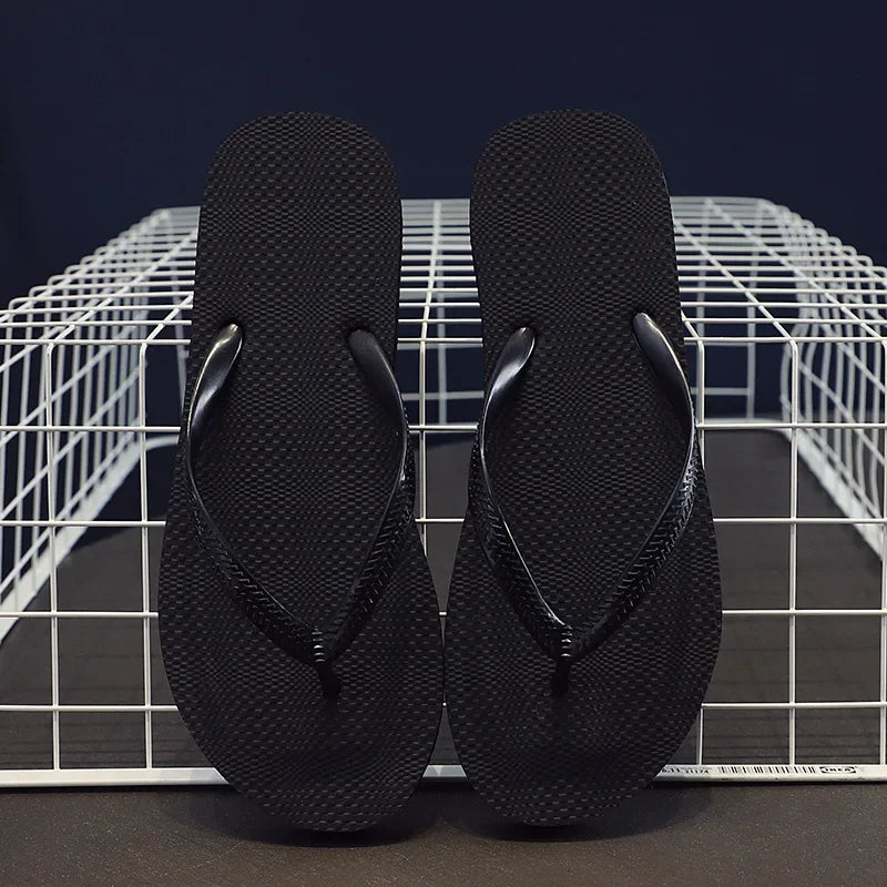 Simple Solid Color Comfortable Slippers Summer Women Korean Fashion Casual Non-Slip Couple Flip Flops Breathable Beach