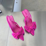 Sexy Schmetterling Damenschuhe Bowknot Pumps Schleife Spitzschuh High Heel Elegante Sandalen Flacher Mund Stiletto 2023 Knöchel Stape