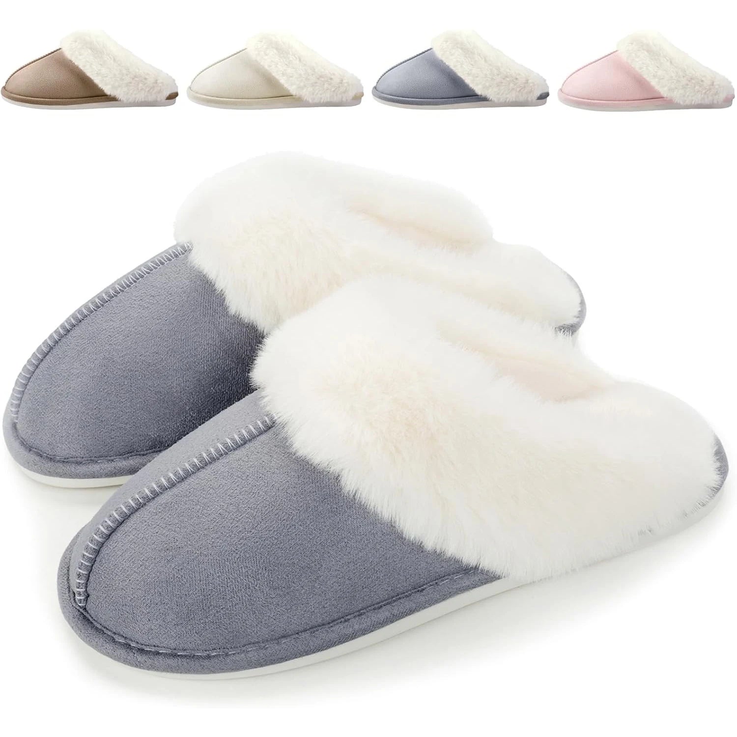 Winter Footwear Women Plush Slippers Indoor Home Anti Slip Slippers Warm Fluffy Outdoor Shoes Men House Flat Soft Slippers